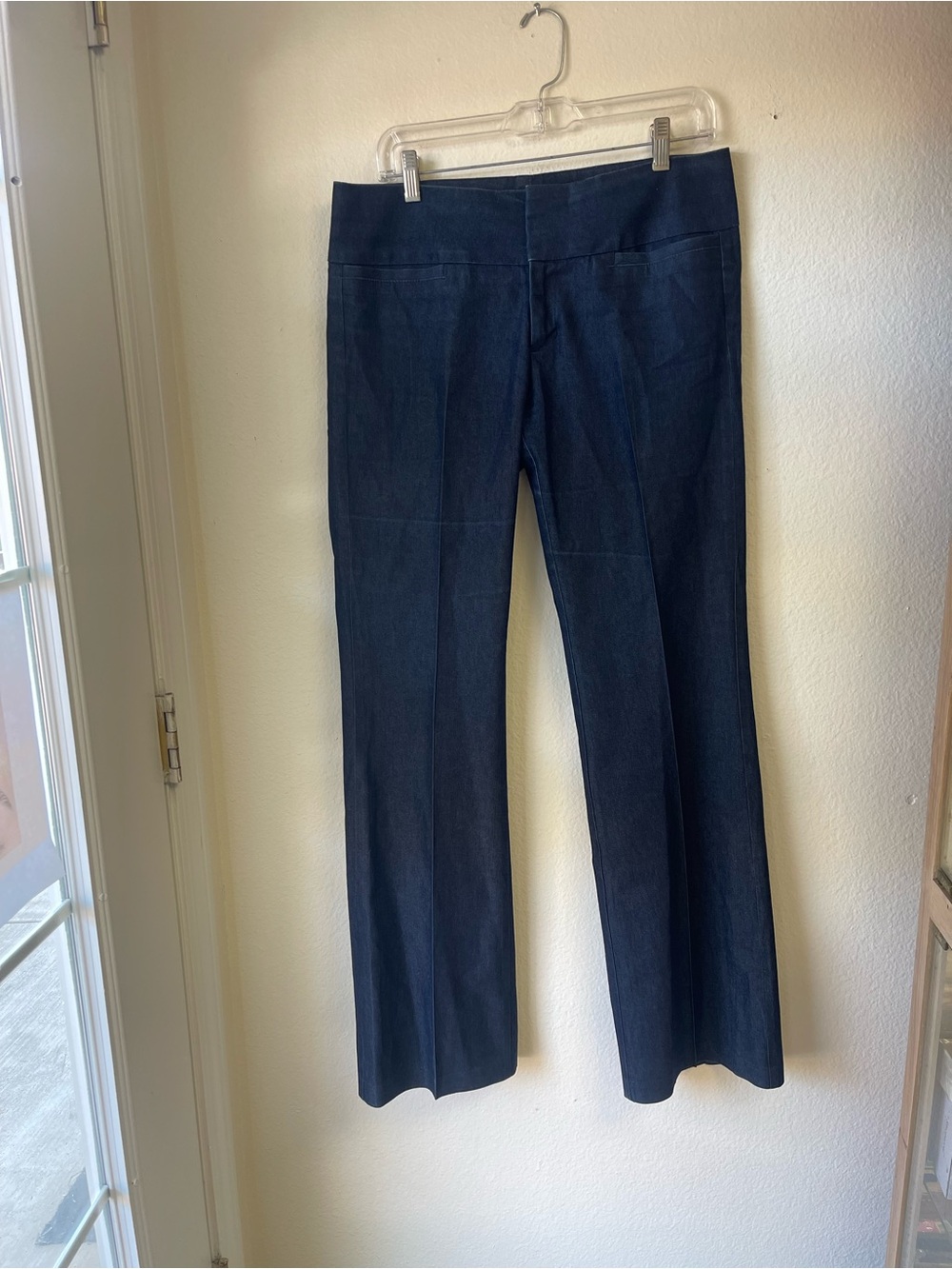 Wide-Leg Navy Women's Pants - Tailored Comfort
